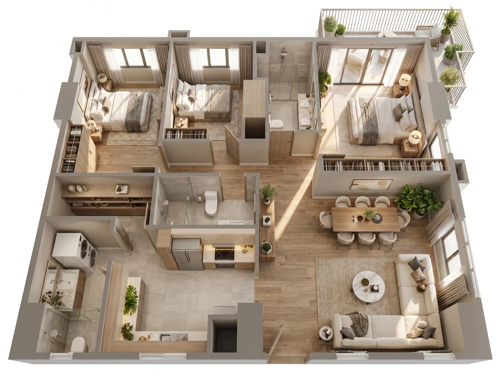 3 Bedroom Layout