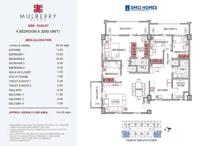 Mulberry Place 4-Bedroom floor plan