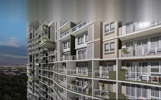 Curved balconies on The Erin Heights facade