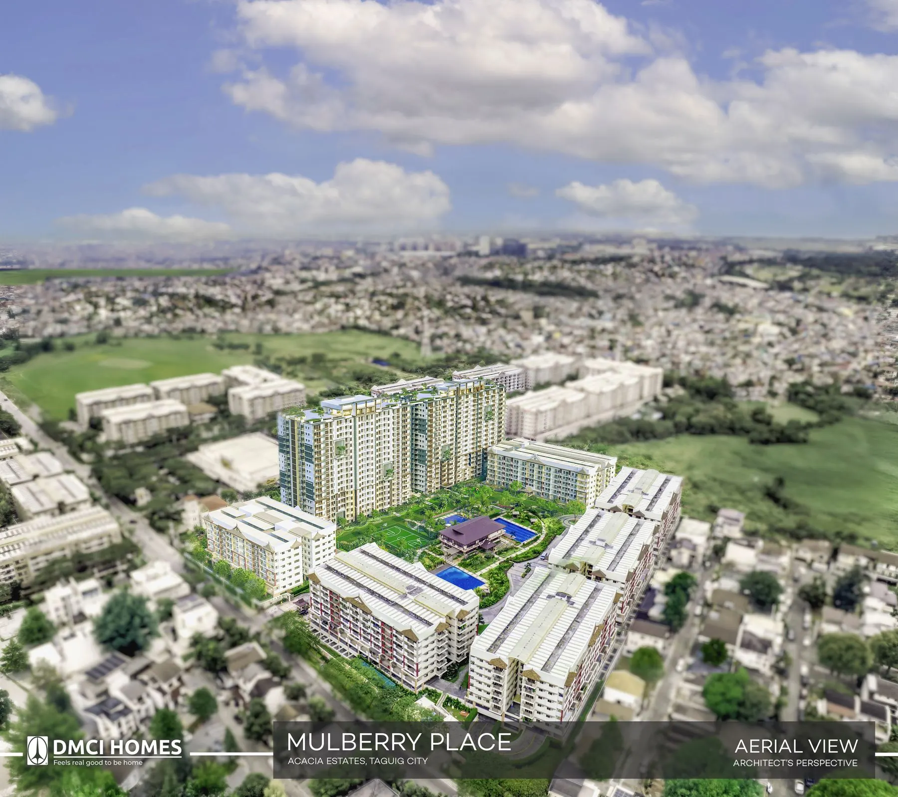 Aerial view of Mulberry Place within Acacia Estates, Taguig City