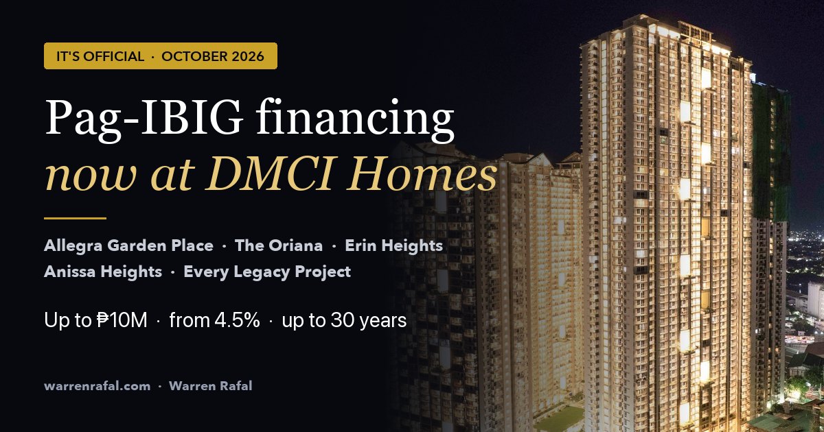Pag-IBIG financing now at DMCI Homes