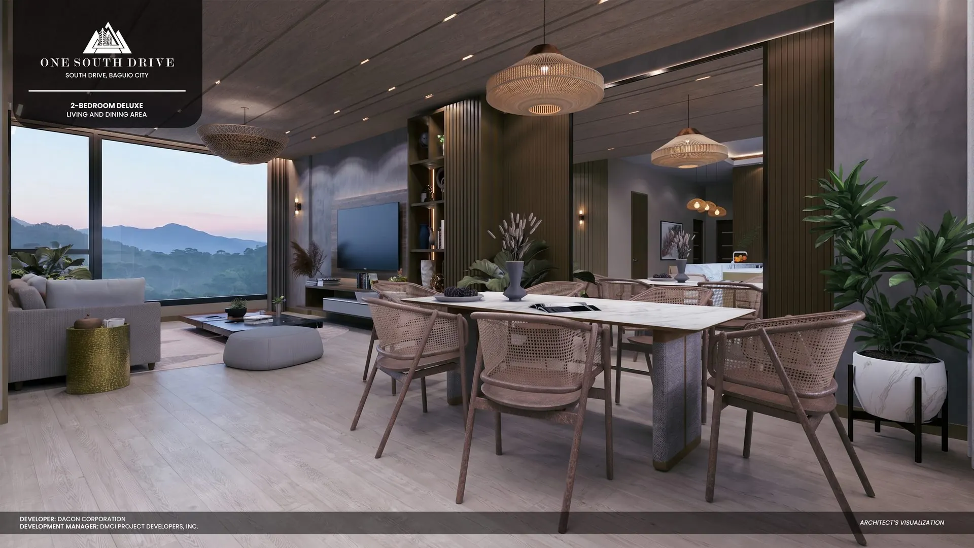 Living & Dining — 2BR Deluxe, One South Drive
