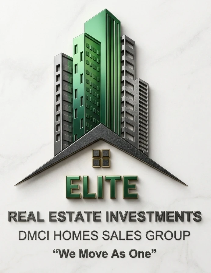 Elite Real Estate Investments — DMCI Homes Sales Group logo, with the motto We Move As One