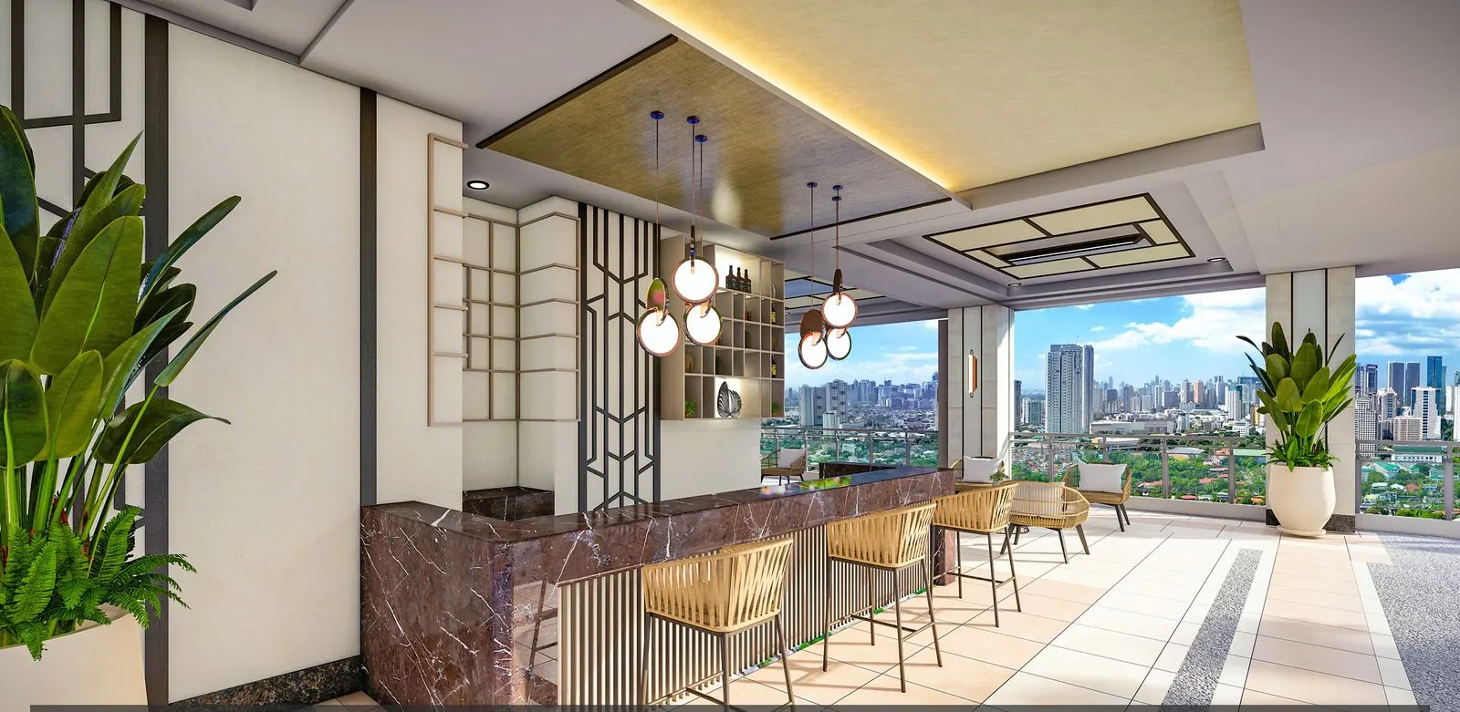 Roof-deck snack bar